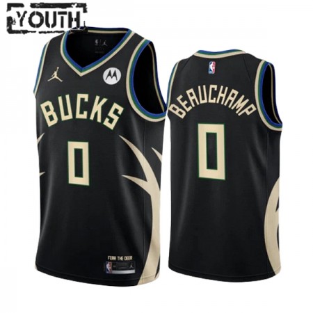 Milwaukee Bucks Marjon Beauchamp 0 Jordan 2022-23 Statement Edition Musta Pelipaidat Swingman - Lasten